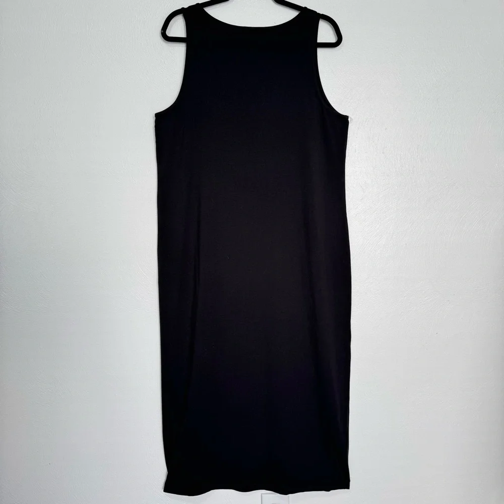 Eileen Fisher Tank Long Dress Women’s Large Black Minimalist Casual Quiet Luxury